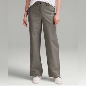 NWT - Lululemon City Sleek 5 Pkt Wide Leg L Utilitech Sz 27 in Grey Sage